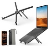 Lamicall Portable Laptop Stand for Desk & Travel 0.47in Ultra-Slim 10-15.6″ | Foldable Aluminum Laptop Riser, Adjustable Computer Holder for Office Library Cafe fit MacBook Neo Air HP Dell Lenovo – Black(Black)