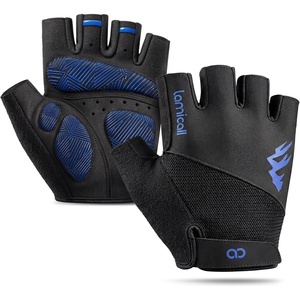 Lamicall Bike Gloves for Men Women – [Anti-Slip Shock-Absorbing Pad] Workout Gloves, Breathable Materials, Cycling Gloves for Bicycle, Gym, Motorcycle, Hiking, Indoor & Outdoor Sports(Blue)