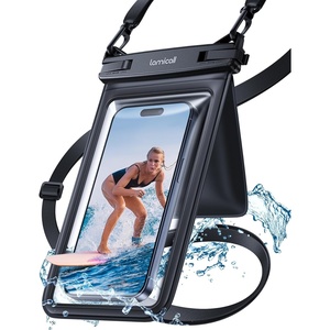 Lamicall Double Pocket Waterproof Phone Pouch, IPX8 Water proof Dry Bag | Privacy Storage for Card & Key, Cruise Ship, Beach Essentials for iPhone 17 16 15 14 13 Pro Max, Galaxy S25, 7.5″ for Case(Black)