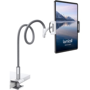 Lamicall Gooseneck Tablet Holder, Tablet Stand : Flexible Arm Clip Tablet Mount Gifts, Compatible with iPad mini Pro Air, Kindle, Switch, Galaxy Tabs, More 4.7-10.5″ Devices – Gray(Gray)