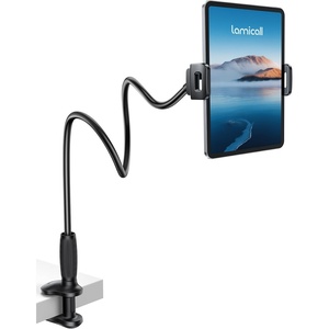 Lamicall Gooseneck Tablet Holder for Bed, Unique Tapered Flexible Arm | Fully Adjustable, iPad Kindle Holder Stand for Reading in Bed, Tablet Mount for 4.7-13″ iPad Pro Mini Air, Kindle, Switch(Black)