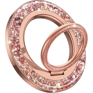 Lamicall Magnetic Phone Ring for MagSafe, Super Magnet Glitter Silver Grip | 360° Rotating Durable Gear Hinge, Stylish Ring Stand for iPhone 17 16 15 Pro Max Air, Mag Safe Decor Accessories for Mother(Rose Gold)