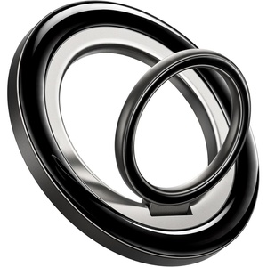 Lamicall Magnetic Phone Ring for MagSafe, Super Magnet Glitter Silver Grip | 360° Rotating Durable Gear Hinge, Stylish Ring Stand for iPhone 17 16 15 Pro Max Air, Mag Safe Decor Accessories for Mother(Crystal Black)