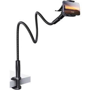 Lamicall Nylon Braided Gooseneck Phone Holder for Bed, 38″ Overall Length | 360° Rotating Phone Clamp, Aluminum Core Flexible Arm, Stable Hands-Free Viewing for Bed, Desk, Headboard, Fits 4-7″ Phones(Black)