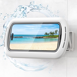 Lamicall Shower Phone Holder with Speaker Holes, IPX6 Waterpoof Case Stand | Bigger Size, Clear Sound, 480° Rotation, Bathroom Wall Mount Accessories for iPhone 17 Pro Max, S26 Ultra, 4″-7″ Phones(Snow White)