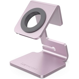 Lamicall Watch Stand for Apple Watch Magnetic Fast Charger | Aluminum Alloy Desk Charging Stand Holder Dock for iWatch SE3 SE2 Ultra 3, Series 11 10 9 8 7 6 5 (49/46/45/44/42/41/40/38mm)(Rose Gold)