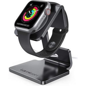 Lamicall Watch Stand for Apple Watch Magnetic Fast Charger | Aluminum Alloy Desk Charging Stand Holder Dock for iWatch SE3 SE2 Ultra 3, Series 11 10 9 8 7 6 5 (49/46/45/44/42/41/40/38mm)(1-Black)