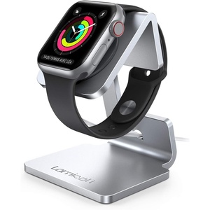 Lamicall Watch Stand for Apple Watch Magnetic Fast Charger | Aluminum Alloy Desk Charging Stand Holder Dock for iWatch SE3 SE2 Ultra 3, Series 11 10 9 8 7 6 5 (49/46/45/44/42/41/40/38mm)(Sliver)