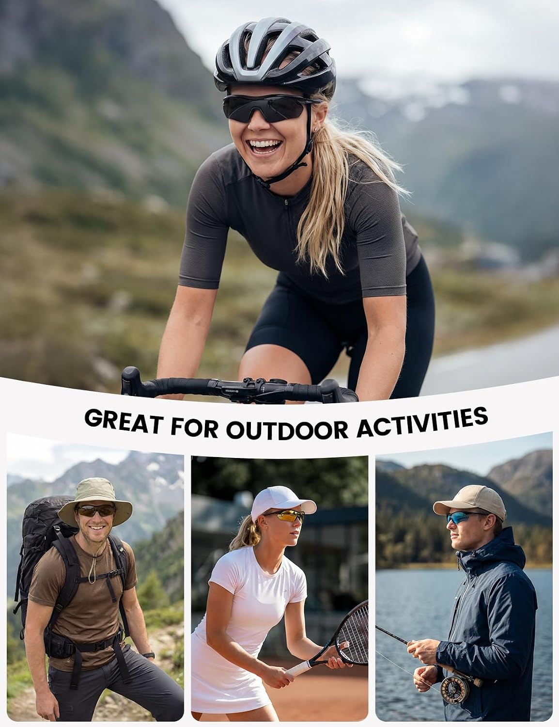 image:imageLamicall 22g Polarized Sports Sunglasses UV400 Protection Men Women Sun Glasses for Driving Running Cycling Baseball GolfBlack Framebrown Lens