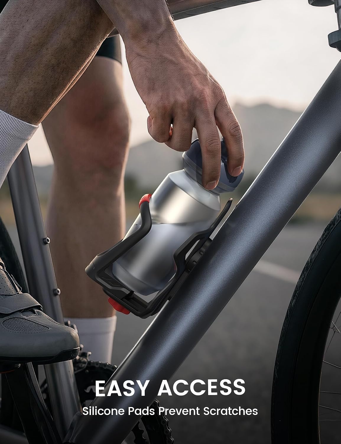 image:imageLamicall Bike Water Bottle Holder with Tracker Storage Bicycle Drink Cage for Handlebar amp Frame for 217335 Diameter Bottles Bike Cup Holder Cycling Water Bottle Cage with Screws ToolRed