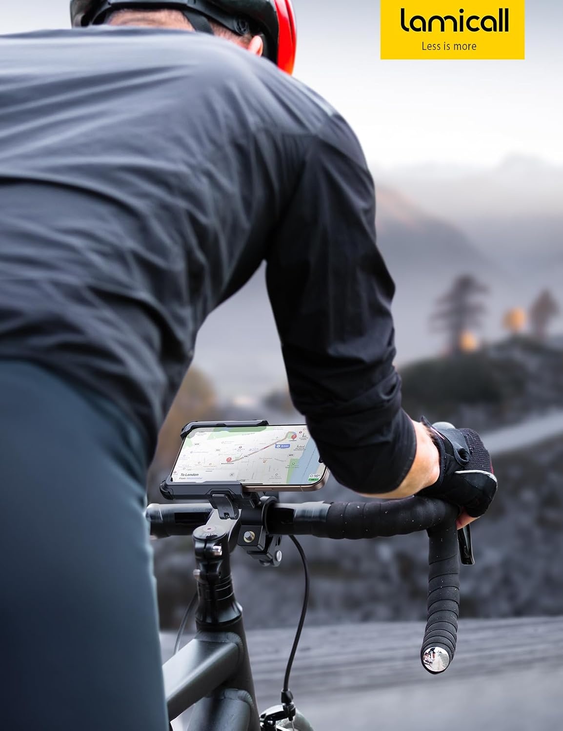 image:imageLamicall Motorcycle Bike Phone Mount 1s Lock Bike Phone Holder No Block Camera Bicycle Cell Phone Holder Clamp Scooter Bar Clip Gifts for iPhone Pro Max Galaxy S25 Ultra 477 PhonesBlack