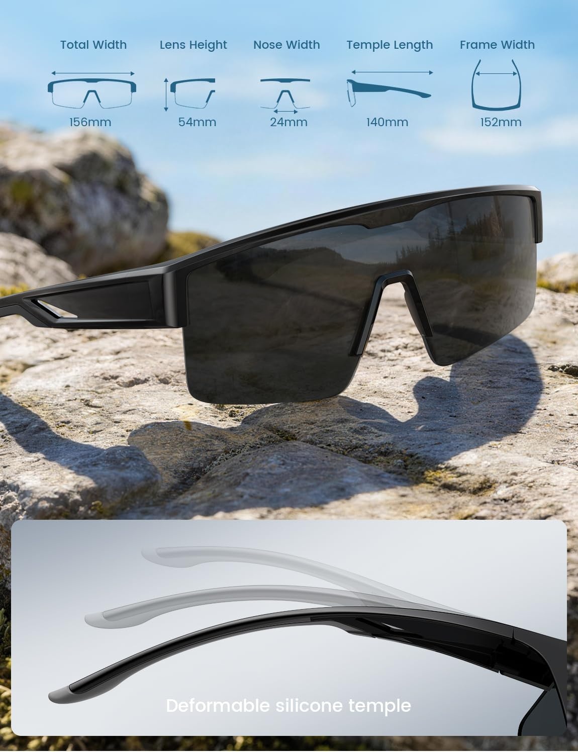 image:imageLamicall Polarized Fit Over Glasses Sunglasses UV400 Protection for Men Women Oversized Sun Glasses for Driving CyclingBlack Framegray Lens
