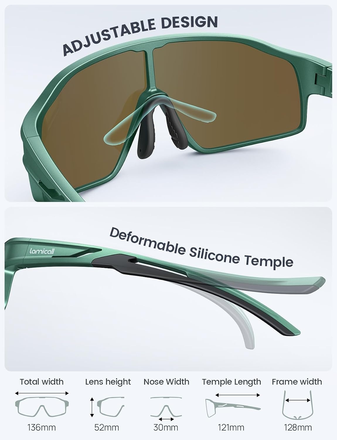 image:imageLamicall Polarized Kids Baseball Sunglasses for Age 610 UV400 Protection Sports Cycling Sun Glasses for Boys GirlsGreen Frameorange Lens