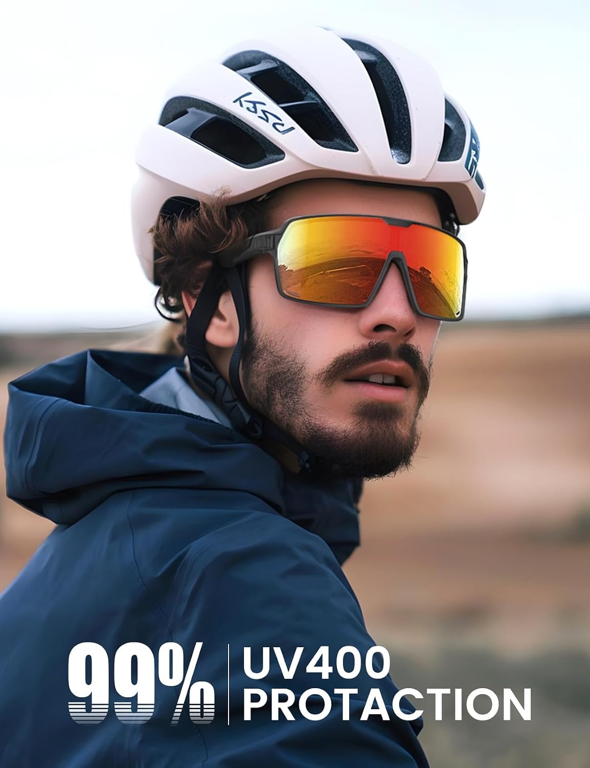 image:imageLamicall XL Size Polarized Sports Sunglasses for Men Women Large UV400 Protection Sun Glasses Running Cycling BaseballBlack Framered Lens
