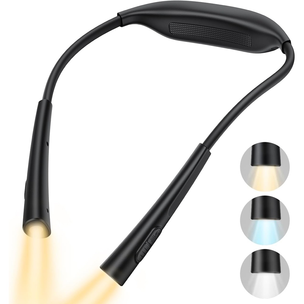 image:imageLamicall 34oz UltraLight Book Light for Neck with 70 Hours Runtime 4Color amp 5BrightnessBendable Arms Neck Light Reading Lights for Books in Bed Knitting Repairing Crafting