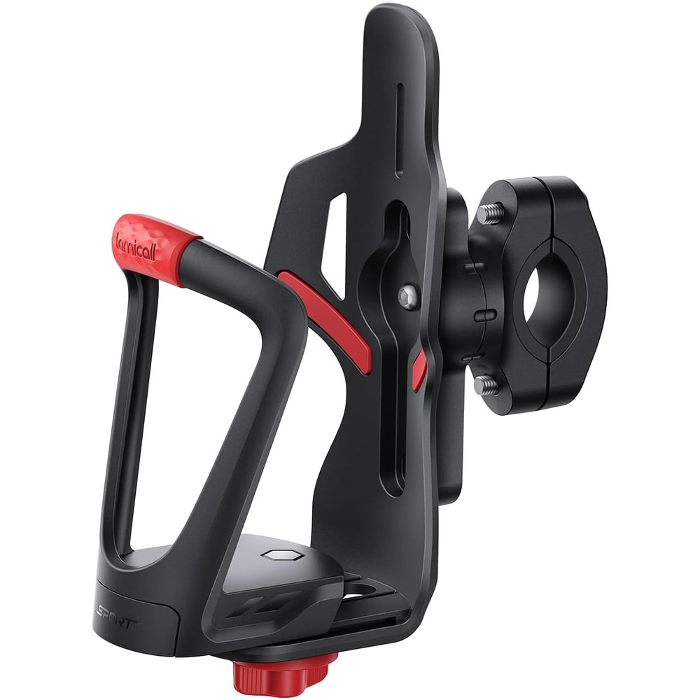 image:imageLamicall Bike Water Bottle Holder with Tracker Storage Bicycle Drink Cage for Handlebar amp Frame for 217335 Diameter Bottles Bike Cup Holder Cycling Water Bottle Cage with Screws ToolRed