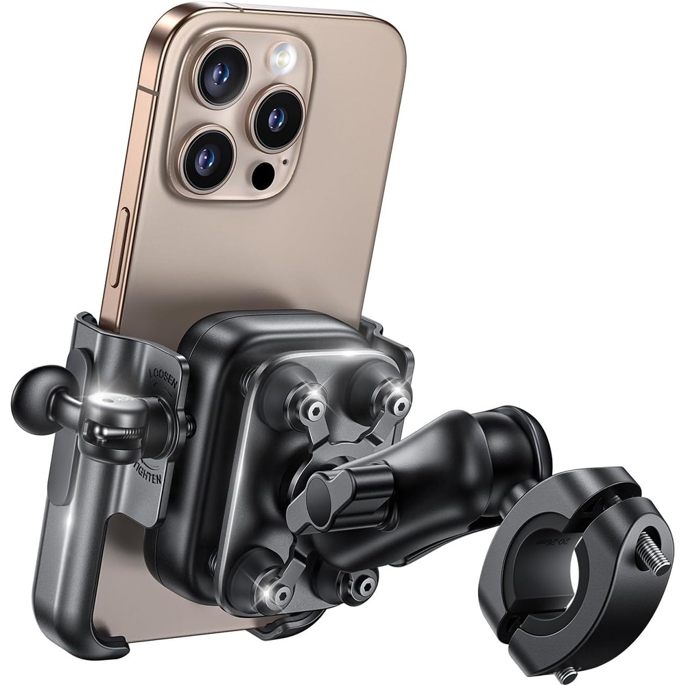 image:imageLamicall Motorcycle Phone Mount Holder All Metal Anti Shake 1s Lock Bike Phone Holder Handlebar Clamp Bicycle Cell Phone Mount for iPhone 17 Pro Max Galaxy 4772 Phones BlackBlack