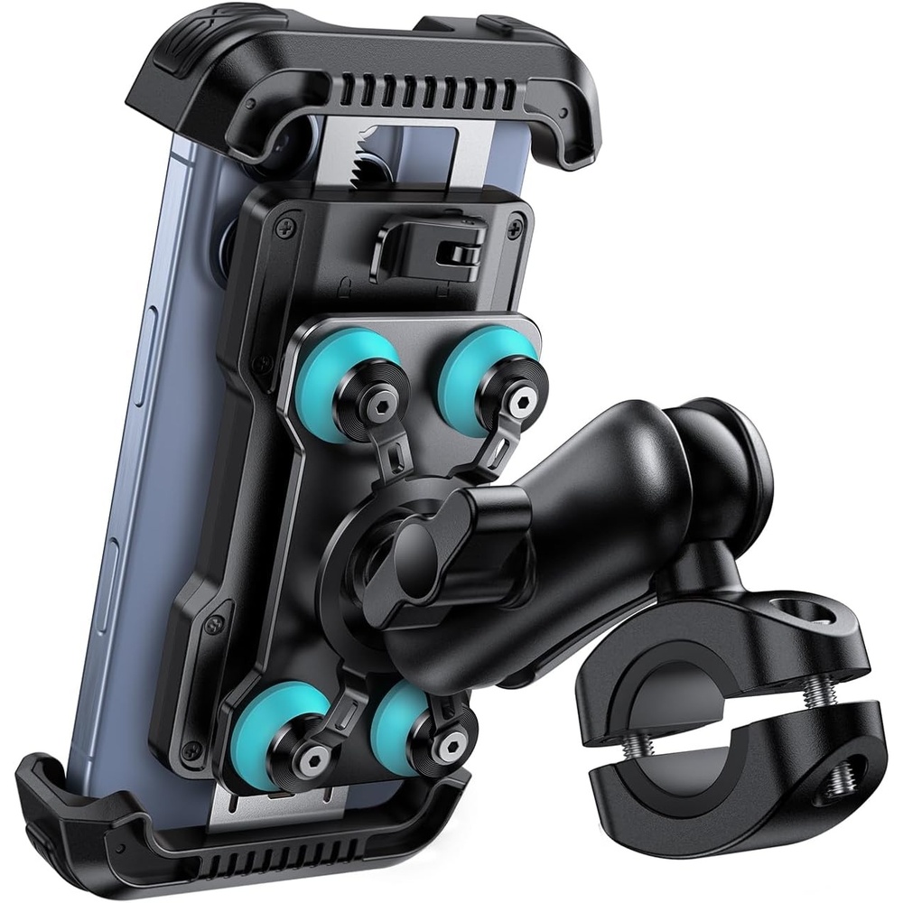 image:imageLamicall Motorcycle Phone Mount Holder with Dual Vibration Dampener Metal Adjustment Arm Motorcycle Cell Phone Holder Bike Handlebar Phone Mount for iPhone 16 15 14 Pro Max 4767 PhonesBlue