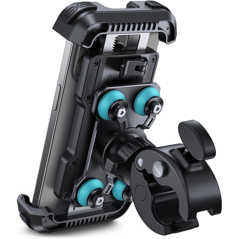 image:imageLamicall Motorcycle Phone Mount Holder with Dual Vibration Dampener Upgrade Handlebar Clip Motorcycle Cell Phone Holder Bike Phone Mount for iPhone Pro Max 4767 Phones BlackBlue