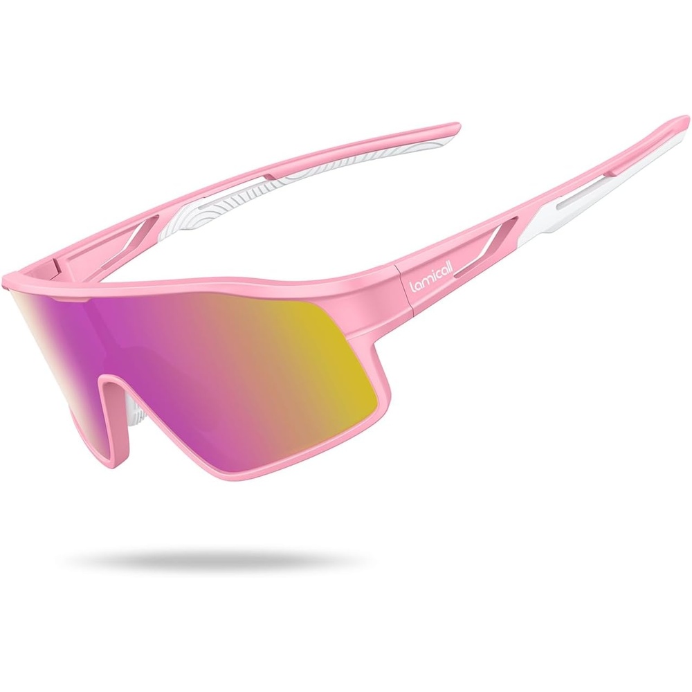 image:imageLamicall Polarized Kids Baseball Sunglasses for Age 610 UV400 Protection Sports Cycling Sun Glasses for Boys GirlsPink Framepink Lens