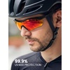 Lamicall 22g Polarized Sports Sunglasses – UV400 Protection Men Women Sun Glasses for Driving Running Cycling Baseball Golf(Black Frame – Red Lens)