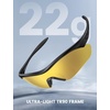 Lamicall 22g Polarized Sports Sunglasses – UV400 Protection Men Women Sun Glasses for Driving Running Cycling Baseball Golf(Black Frame-gold Lens)
