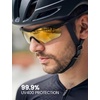 Lamicall 22g Polarized Sports Sunglasses – UV400 Protection Men Women Sun Glasses for Driving Running Cycling Baseball Golf(Black Frame-gold Lens)