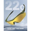 Lamicall 22g Polarized Sports Sunglasses – UV400 Protection Men Women Sun Glasses for Driving Running Cycling Baseball Golf(Green Frame – Gold Lens)
