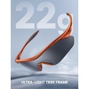 Lamicall 22g Polarized Sports Sunglasses – UV400 Protection Men Women Sun Glasses for Driving Running Cycling Baseball Golf(Orange Frame – Silver Gray Lens)
