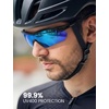 Lamicall 22g Polarized Sports Sunglasses – UV400 Protection Men Women Sun Glasses for Driving Running Cycling Baseball Golf(Transparent Gray Frame-blue Lens)