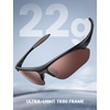 Lamicall 22g Polarized Sports Sunglasses for Men Women – UV400 Protection Sun Glasses for Running Cycling Baseball Driving(Black Frame-brown Lens)