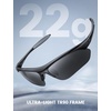 Lamicall 22g Polarized Sports Sunglasses for Men Women – UV400 Protection Sun Glasses for Running Cycling Baseball Driving(Black Frame-gray Lens)