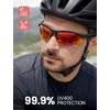 Lamicall 22g Polarized Sports Sunglasses for Men Women – UV400 Protection Sun Glasses for Running Cycling Baseball Driving(Black Frame-red Lens)