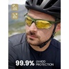 Lamicall 22g Polarized Sports Sunglasses for Men Women – UV400 Protection Sun Glasses for Running Cycling Baseball Driving(Green Frame-gold Lens)