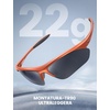 Lamicall 22g Polarized Sports Sunglasses for Men Women – UV400 Protection Sun Glasses for Running Cycling Baseball Driving(Orange Frame-silver Gray Lens)