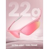 Lamicall 22g Polarized Sports Sunglasses for Men Women – UV400 Protection Sun Glasses for Running Cycling Baseball Driving(Pink Frame-pink Lens)