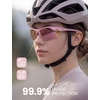 Lamicall 22g Polarized Sports Sunglasses for Men Women – UV400 Protection Sun Glasses for Running Cycling Baseball Driving(Pink Frame-pink Lens)