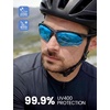 Lamicall 22g Polarized Sports Sunglasses for Men Women – UV400 Protection Sun Glasses for Running Cycling Baseball Driving(Transparent Gray Frame-blue Lens)