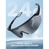 Lamicall 24g Polarized Sports Sunglasses for Men Women – UV400 Protection Sun Glasses for Baseball Running Cycling Fishing(Black Frame-gray Lens)