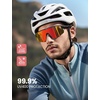Lamicall 24g Polarized Sports Sunglasses for Men Women – UV400 Protection Sun Glasses for Baseball Running Cycling Fishing(Black Frame-orange Lens)