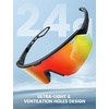 Lamicall 24g Polarized Sports Sunglasses for Men Women – UV400 Protection Sun Glasses for Baseball Running Cycling Fishing(Black Frame-orange Lens)