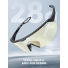 Lamicall 24g Polarized Sports Sunglasses for Men Women – UV400 Protection Sun Glasses for Baseball Running Cycling Fishing(Black Frame-photochromic Gold Lens)