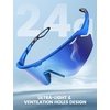 Lamicall 24g Polarized Sports Sunglasses for Men Women – UV400 Protection Sun Glasses for Baseball Running Cycling Fishing(Blue Frame-blue Lens)