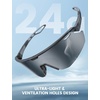 Lamicall 24g Polarized Sports Sunglasses for Men Women – UV400 Protection Sun Glasses for Baseball Running Cycling Fishing(Gray Frame – Gray Lens)