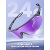 Lamicall 24g Polarized Sports Sunglasses for Men Women – UV400 Protection Sun Glasses for Baseball Running Cycling Fishing(Gray Frame-purple Lens)