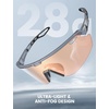 Lamicall 24g Polarized Sports Sunglasses for Men Women – UV400 Protection Sun Glasses for Baseball Running Cycling Fishing(Transparent Frame-photochromic Red Lens)