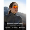 Lamicall 24g Polarized Sports Sunglasses for Men Women – UV400 Protection Sun Glasses for Baseball Running Cycling Fishing(Transparent Frame-photochromic Red Lens)
