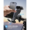 Lamicall Bike Motorcycle Phone Mount Holder – [1s Quick Lock] | Bike Cell Phone Holder Clip, Bicycle Scooter Handlebar Clamp, for iPhone 17 16 15 Pro Max, Galaxy S25 Ultra, 6-7.2″ Phones(Gray)
