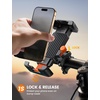 Lamicall Bike Motorcycle Phone Mount Holder – [1s Quick Lock] | Bike Cell Phone Holder Clip, Bicycle Scooter Handlebar Clamp, for iPhone 17 16 15 Pro Max, Galaxy S25 Ultra, 6-7.2″ Phones(Orange)