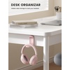 Lamicall Headphone Stand, Sticky Headset Holder, Foldable Headphone Holder | Compact Headphone Hook Mount, Adhesive Hanger Clip Under Desk, Earphone Clamp for Airpods Max, HyperX, Sennheiser, Black(Pink)